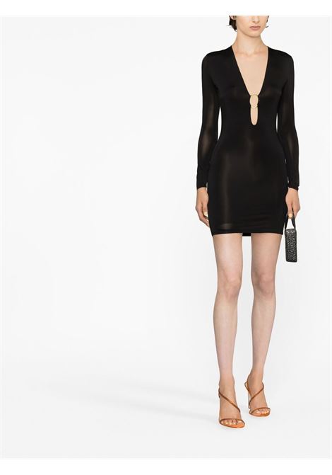 Black Helios plunge minidress -women LOUISA BALLOU | 1141070999